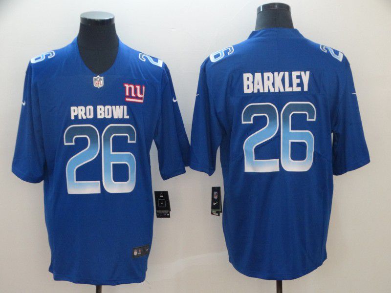 Men New York Giants #26 Barkley Blue Nike Royal 2019 Pro Bowl Limited Jersey->women nfl jersey->Women Jersey